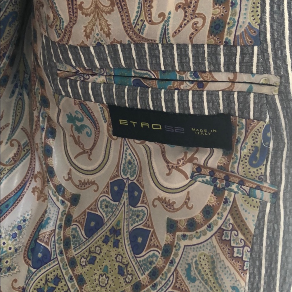 Men’s Funky Striped Etro Blazer with Yellow Flower - Picture 6 of 6